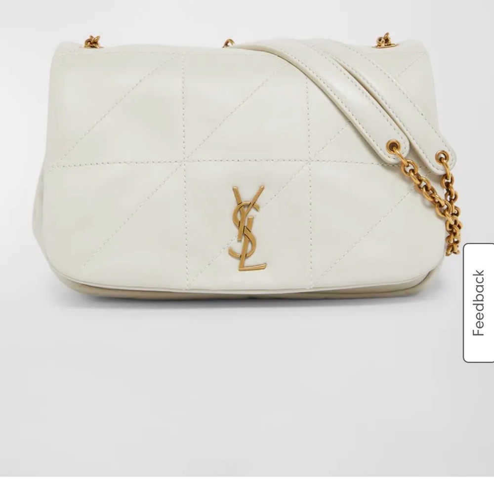 Yves Saint Laurent Cream and Gold Shoulder Bag
